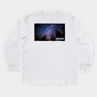 Zodiac Majesty Aquarius Constellation Kids Long Sleeve T-Shirt